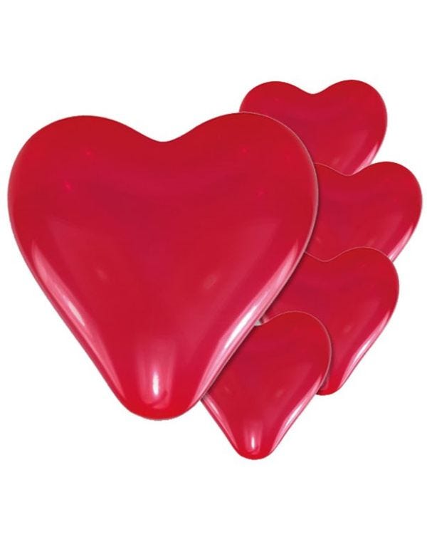 Red Heart Valentine&#039;s Balloons - 11&quot; Latex (5pk)