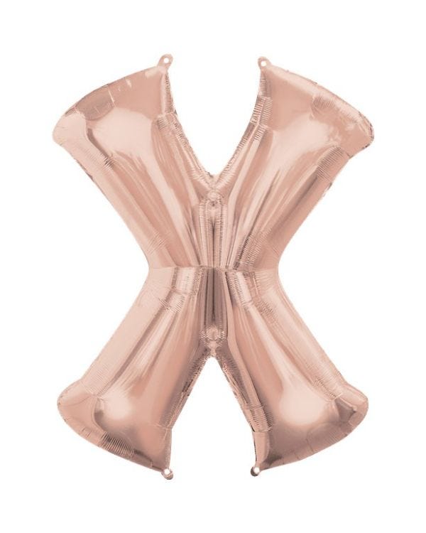 Rose Gold Letter X Balloon - 34 Foil