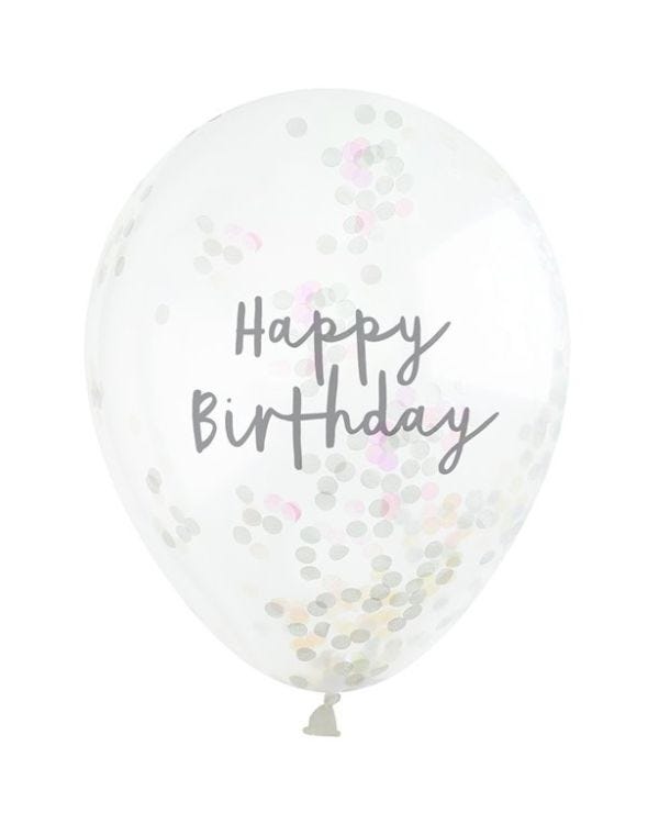 H.Bday Irid Conf Balloons 5pk (Balloons) (5pk)