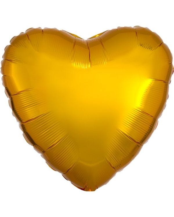 Metallic Gold Heart Balloon - 18&#039;&#039; Foil - unpackaged