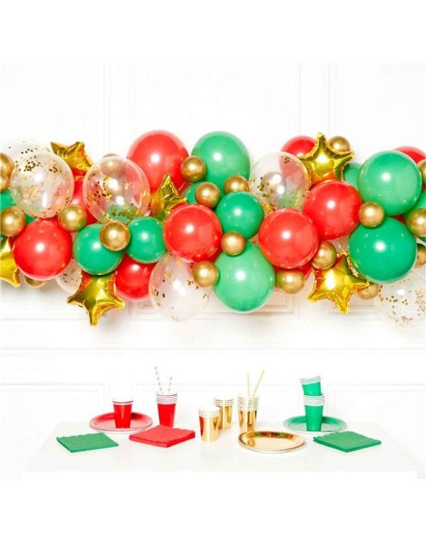 Festive Christmas Balloon Arch Garland DIY Kit - 66 Balloons