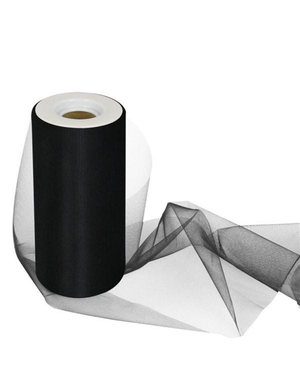 Black Tulle Roll - 15cm x 25m