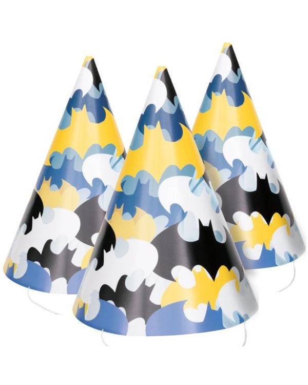Batman Paper Party Hats (8pk)