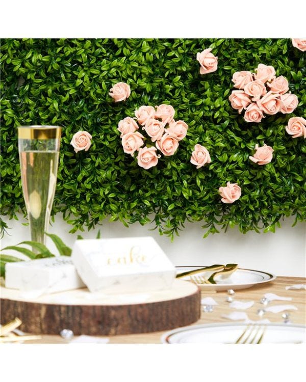 Mini Peach Foam Rose Bud Decorations (8pk)
