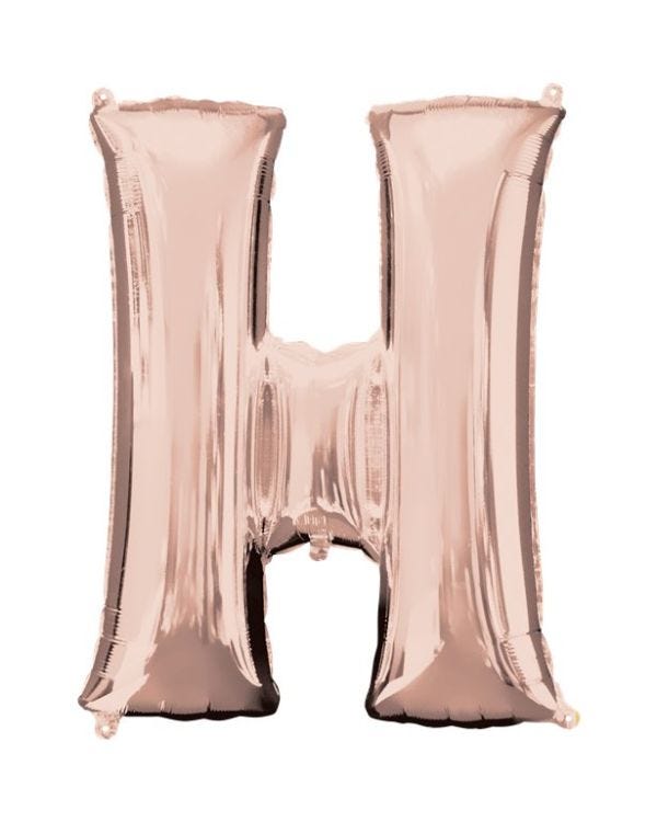 Rose Gold Letter H Balloon - 34 Foil