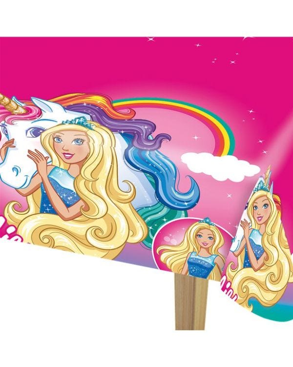 Barbie Dreamtopia Plastic Table Cover - 1.8m x 1.2m