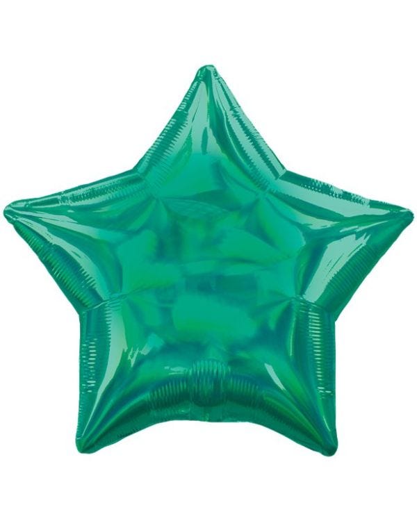 Green Iridescent Star Balloon - 18&quot; Foil