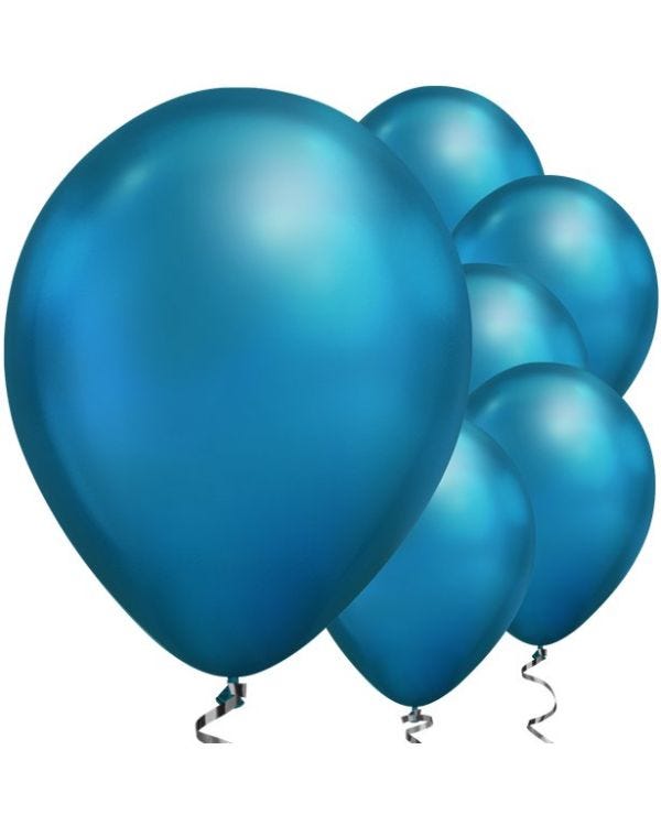 Blue Chrome Balloons - 11&quot; Latex (25pk)