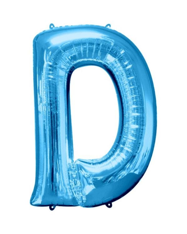 Blue Letter D Balloon - 34&quot; Foil