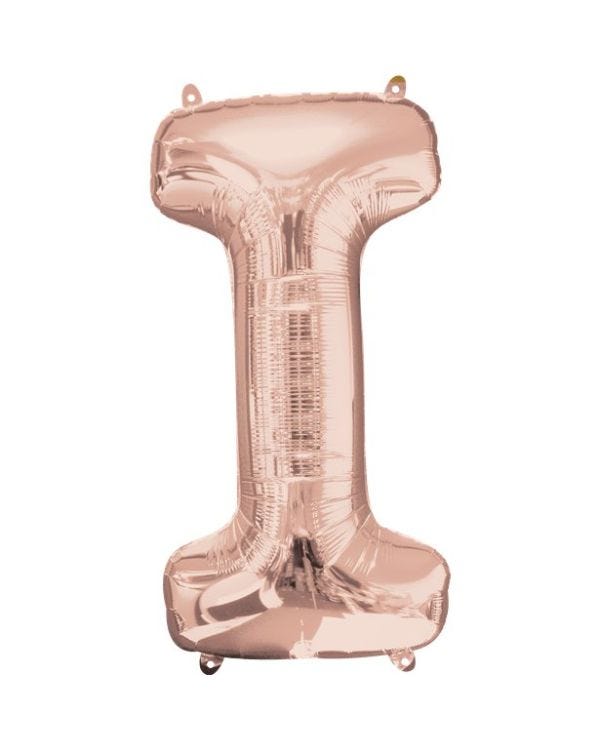 Rose Gold Letter I Balloon - 34 Foil
