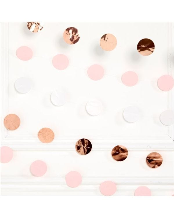 Rose Gold Blush Dot Garlands - 2.1m (6pk)