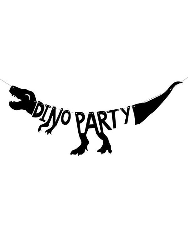 Dino Party Silhouette Paper Banner - 90cm