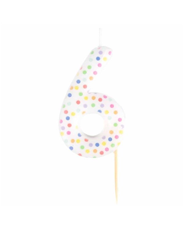 Number 6 Dots Candle