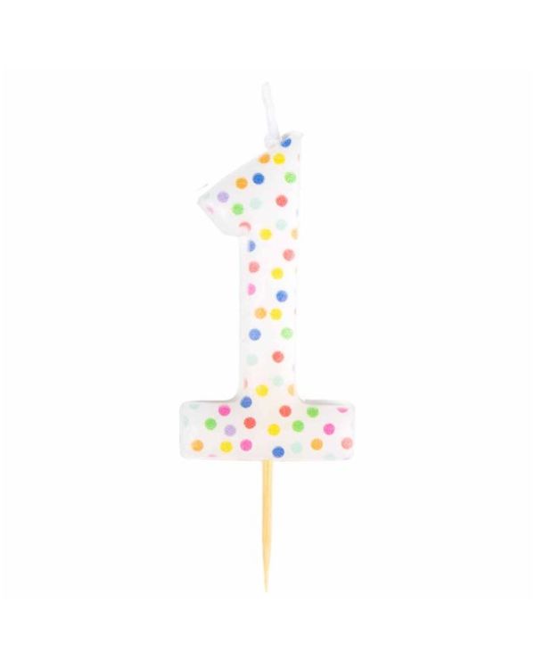 Number 1 Dots Candle