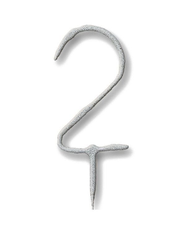 Silver Number 2 Sparkler Candle - 7&quot;