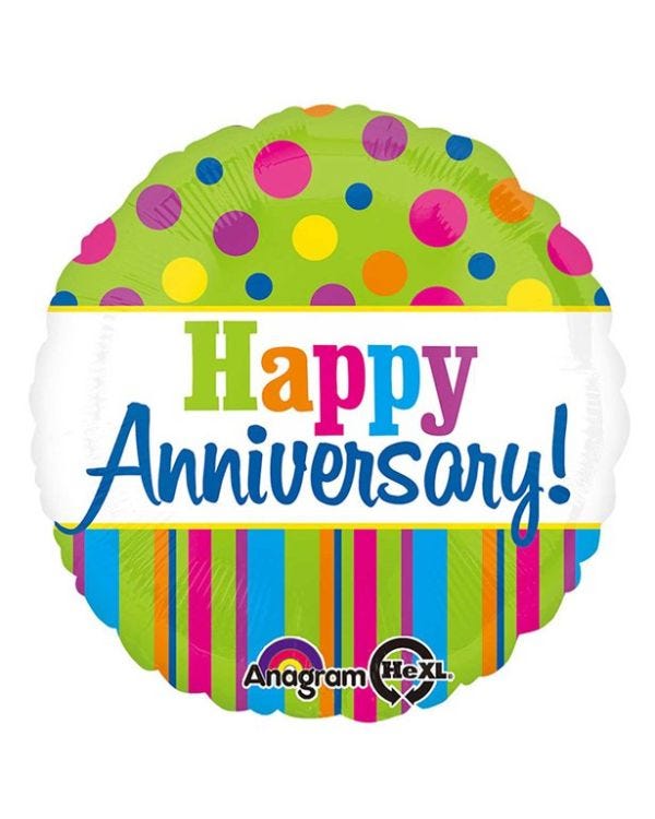 Bright Anniversary Balloon - 18&quot; Foil