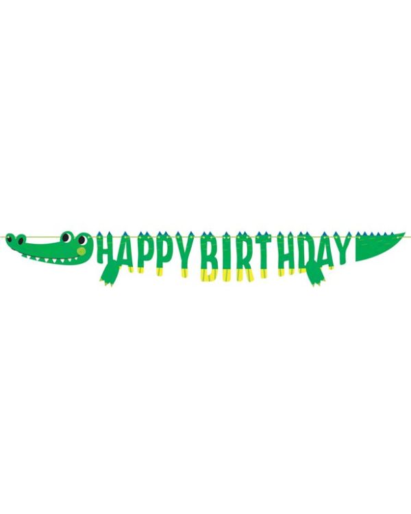 Alligator Happy Birthday Paper Banner - 1.8m