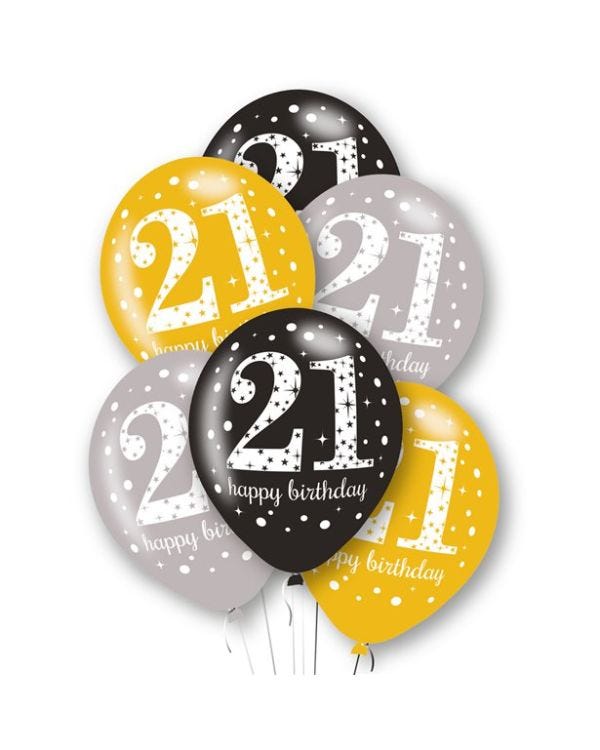 Age 21 Latex Balloons - 11&quot; (6pk)