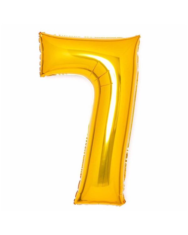 Number 7 Gold Foil Balloon - 34&quot;