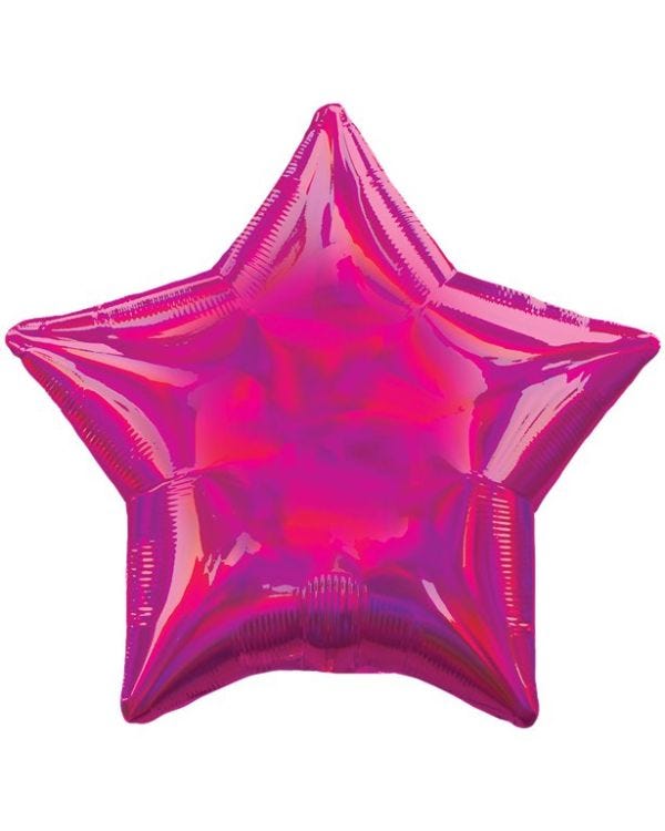 Magenta Iridescent Star Balloon - 18&quot; Foil