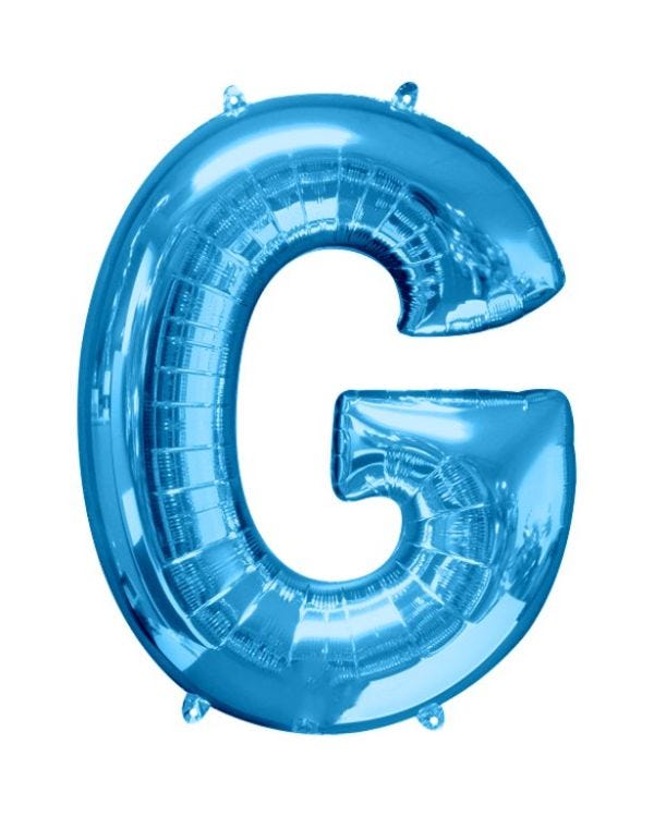 Blue Letter G Balloon - 34&quot; Foil