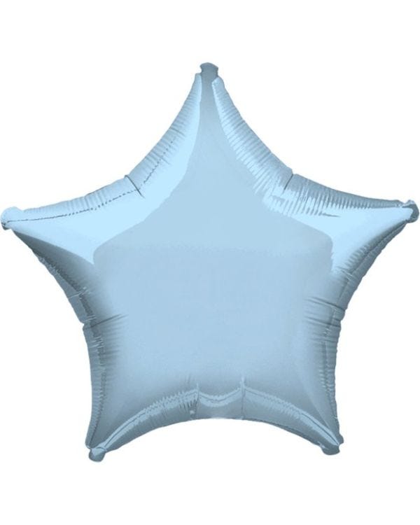 Metallic Pastel Blue Star Balloon - 19&quot; Foil