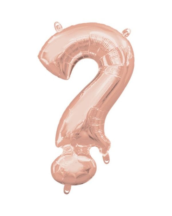 Rose Gold Question Mark Air Filled Balloon - 16&quot; Foil