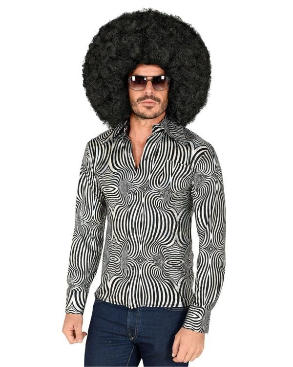 70&#039;s Silver Shirt - Adult Costume