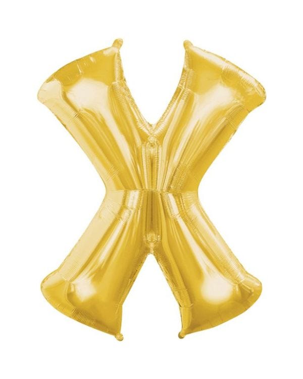 Gold Letter X Balloon - 16&quot; Foil