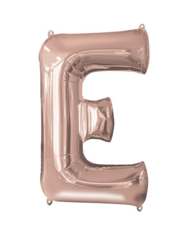 Rose Gold Letter E Balloon - 34&quot; Foil