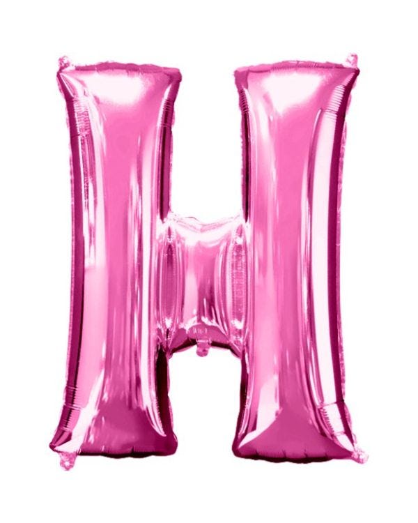 Pink Letter H Balloon - 34&quot; Foil