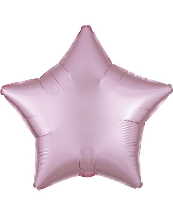 Pastel Pink Star Satin Luxe Balloon - 18&#039;&#039; Foil - unpackaged