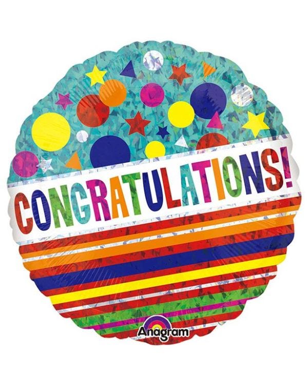 Congratulations Sparkle Balloon - 18&quot; Foil