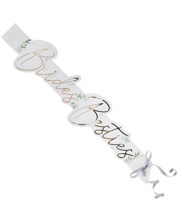 Botanical Hen &#039;Brides Besties&#039; Sashes (5pk)
