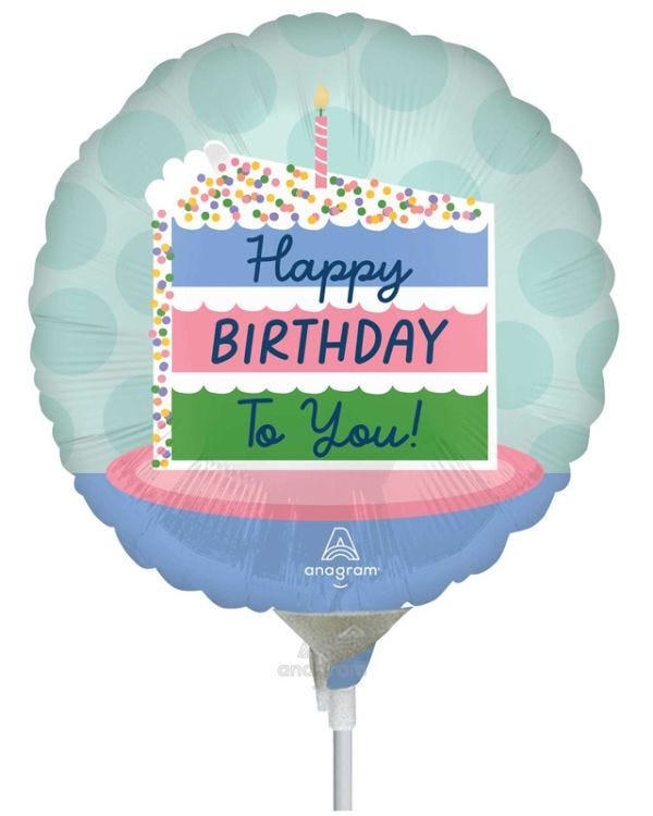 Happy Birthday Cake Mini Airfilled Balloon