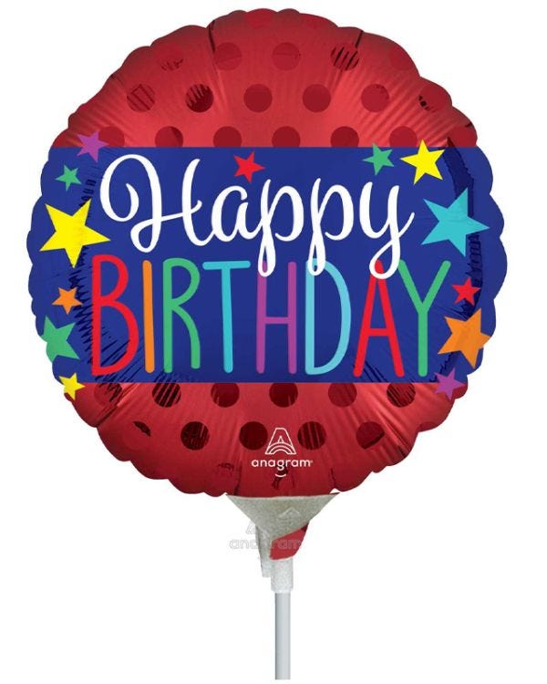 Happy Birthday Banner Mini Airfilled Balloon