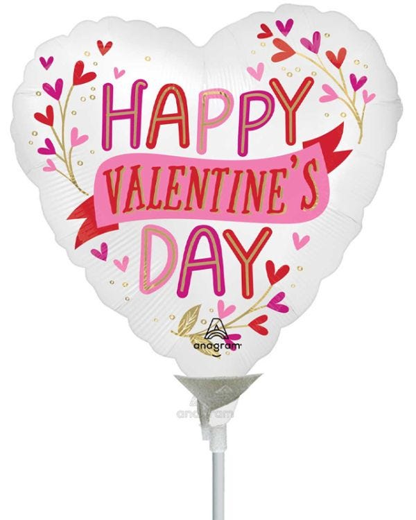 Happy Valentine&#039;s Day Botanicals Mini Airfilled Balloon