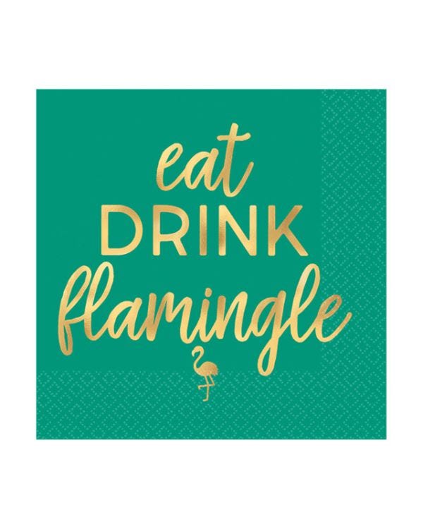 Aloha Summer Flamingle Cocktail Napkins - 25cm Paper
