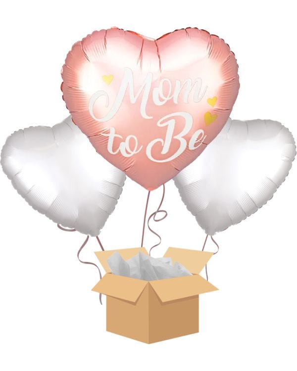 Pink Mum To Be Balloon Bouquet - Delivered Inflated