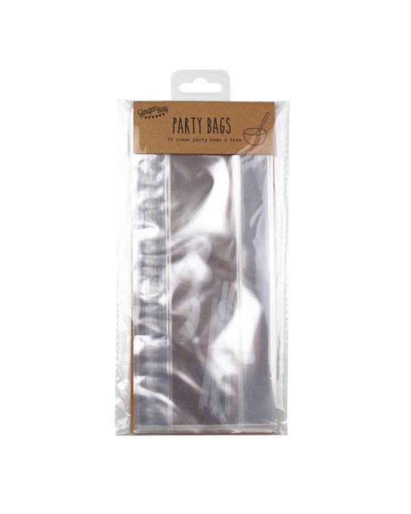 Clear Cellophane Party Bags - 10cm x 24cm (10pk)