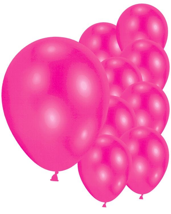 Hot Pink Balloons - 9&#039;&#039; Latex (10pk)