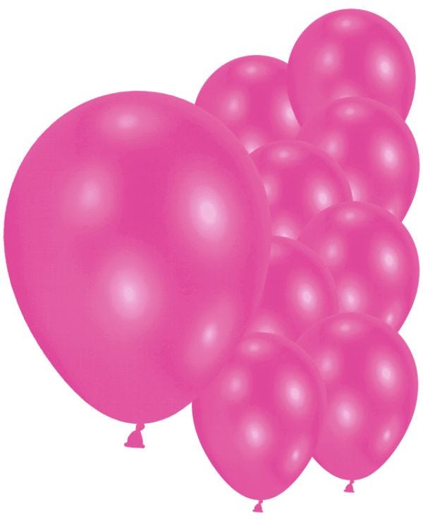9&#039;&#039; Metallic Magenta Latex Balloons (10pk)