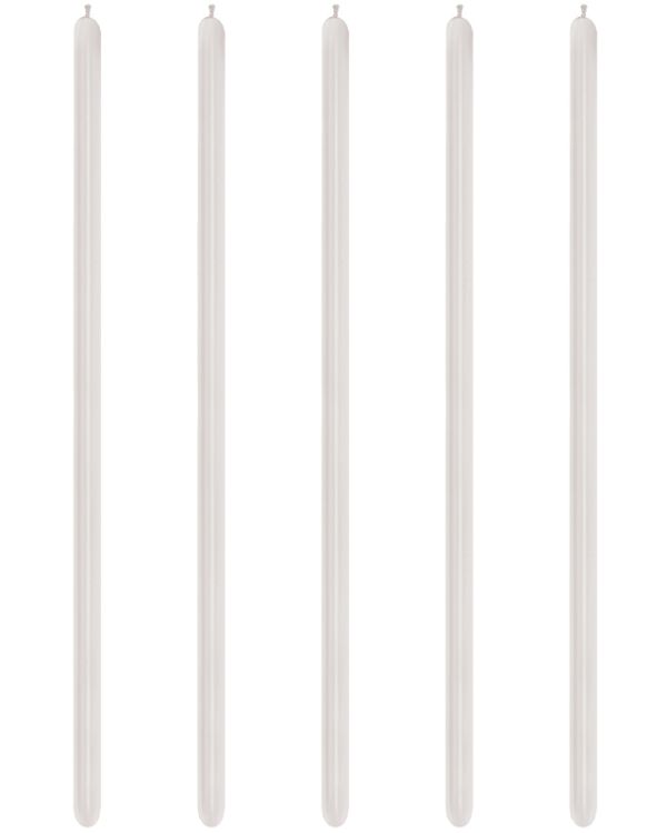 Silver Satin Modelling Balloons - 260 Latex (100pk)