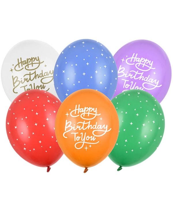 Happy Birthday to You Balloons - 12&quot; Latex (6pk)