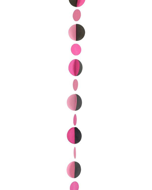 Pink &amp; Black Circles Balloon Tail - 1.2m