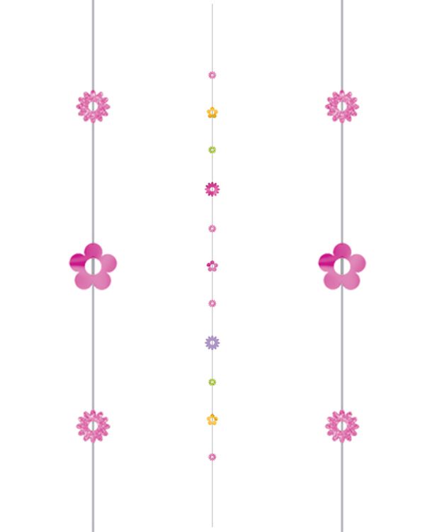 Glitter Flowers Paper Balloon tail - 1.8m