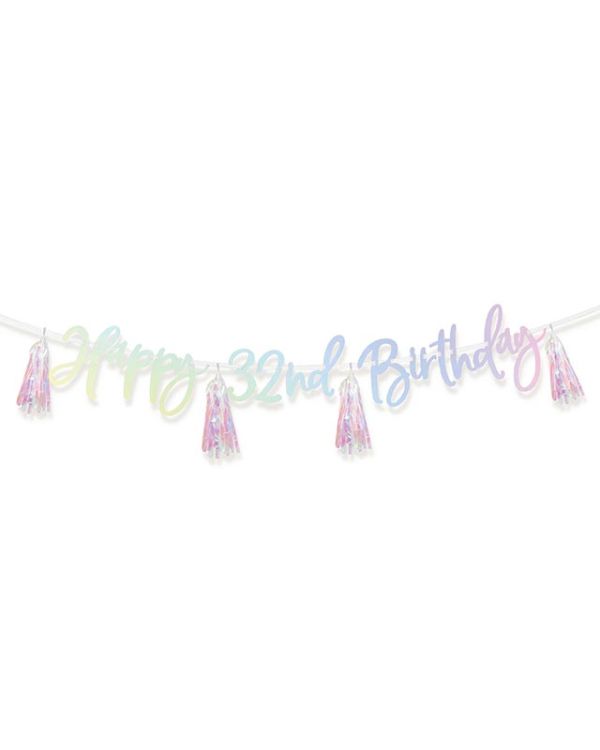 Iridescent Add an Age Bday Banner - 2.7m