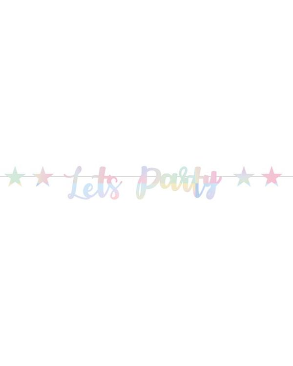 Iridescent Let&#039;s Party Paper Banner - 1.8m