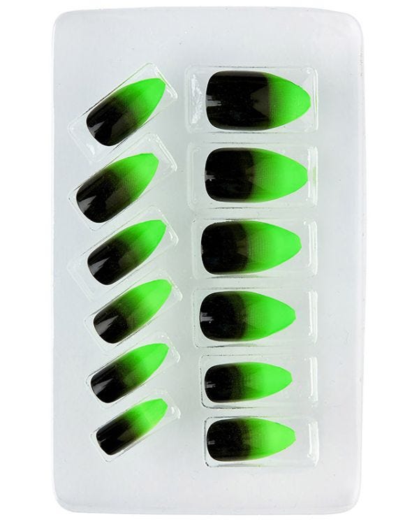 Neon Green Stiletto Nails