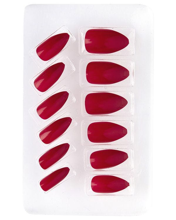 Burgundy Stiletto Nails